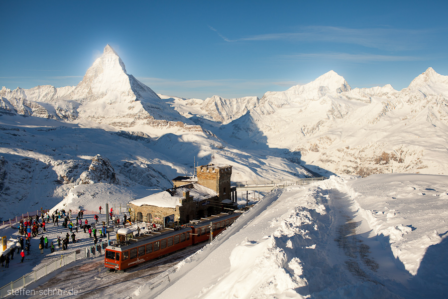 Gornergrat
 Gornergrat Bahn
 Matterhorn
 Switzerland
 station
 Wallis
 winter

