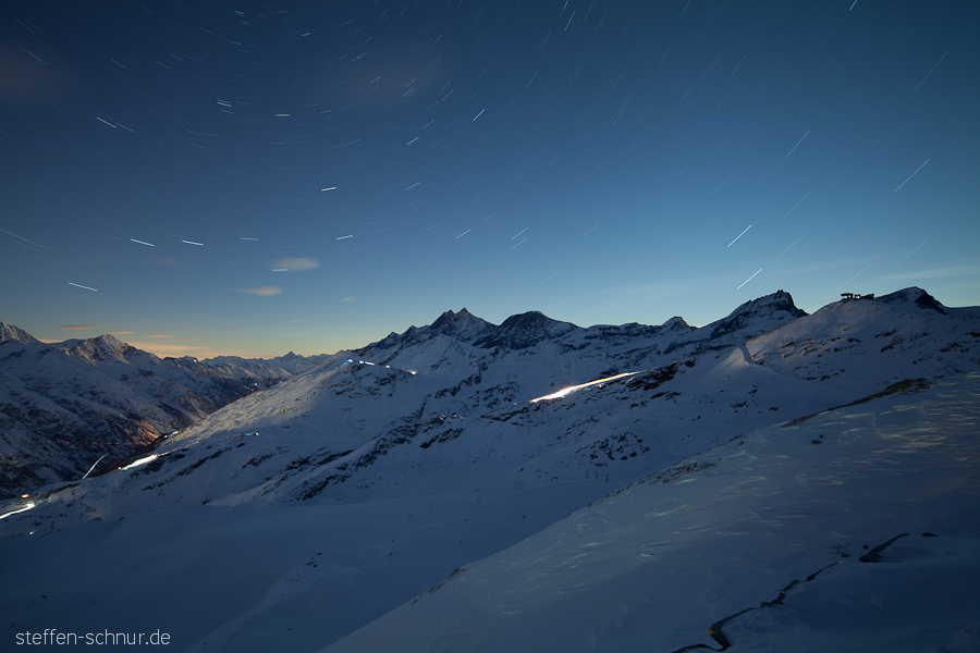 mountains
 Mountain landscape
 long Exposure
 Switzerland
 starry sky
 star startrail
 winter
