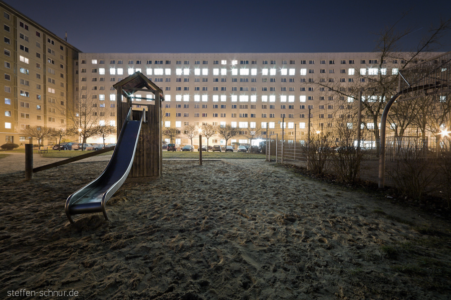 Berlin
 Germany
 architecture
 building made with precast concrete slabs
 slide
 playground
