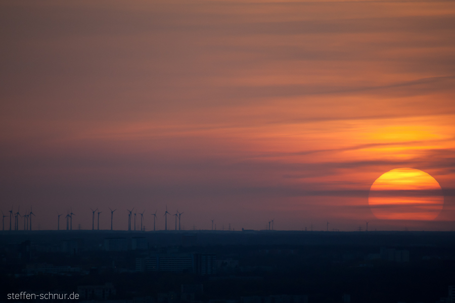 sunset
 wind energy
 Berlin
 Germany
 sun
