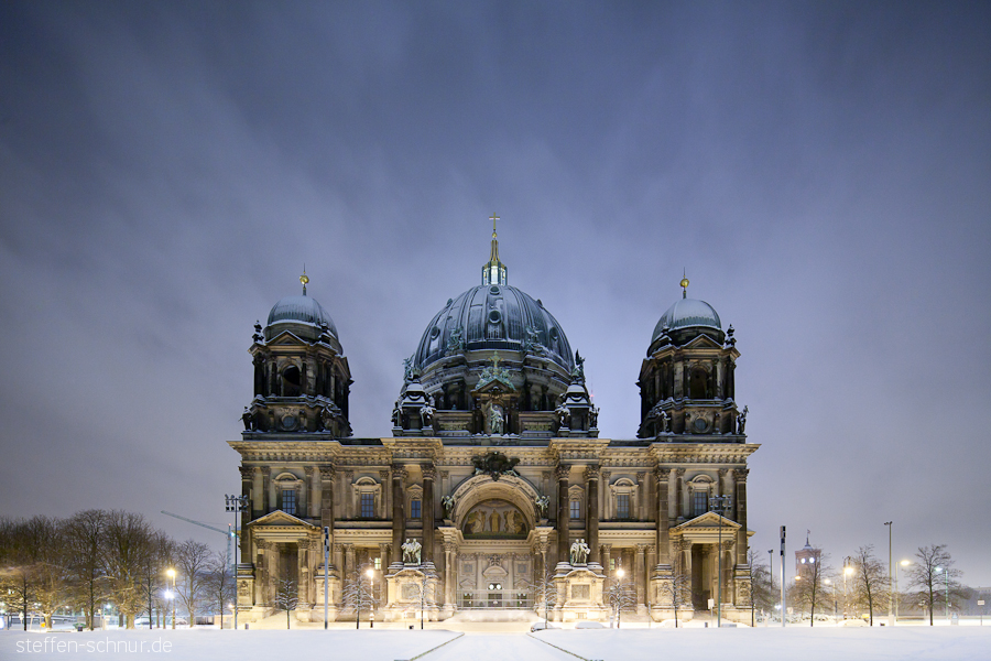 Berlin Cathedral
 snow
 church
 Lustgarten
 Mitte
 Berlin
 Germany
