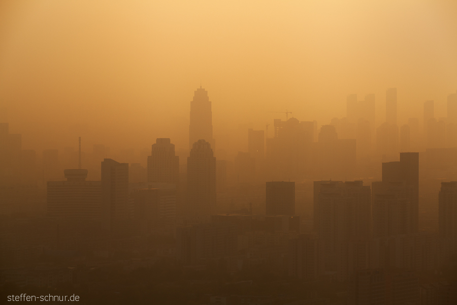 smog
 sunset
 pollution
 Tianjin
 China
 metropolis
 skyscrapers
