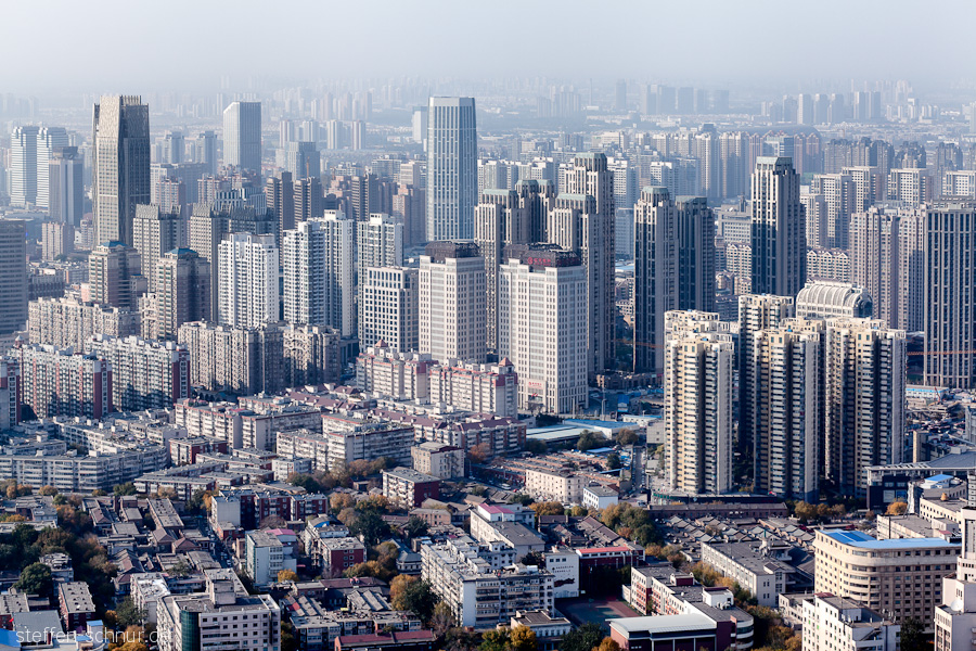 panoramic view
 survey
 Tianjin
 China
 metropolis
 skyscrapers
 houses
