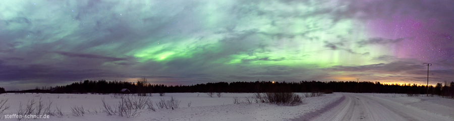 northern lights
 aurora borealis
 snow
 Polar Circle
 Lapland
 Finland
 landscape

