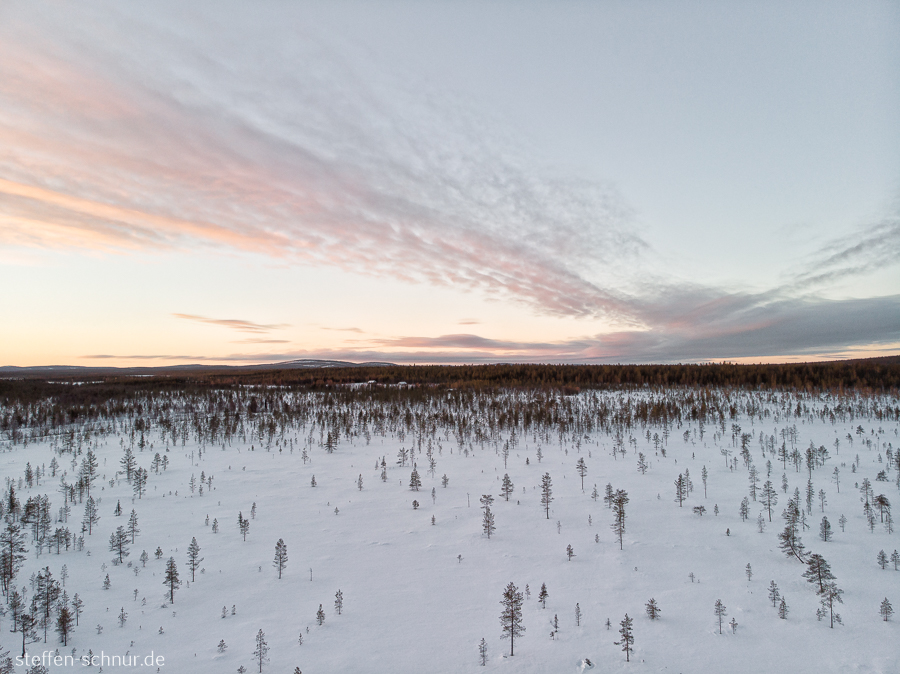 Lapland
 Finland
 landscape
 aerial photograph
 winter
 clouds
