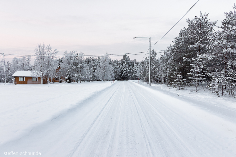 Finland
 village
 street
 winter
