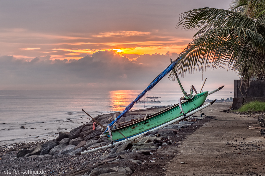fishing boat
 sunrise
 riverside path
 Bali
 Tejakula
 Indonesia
 coast
