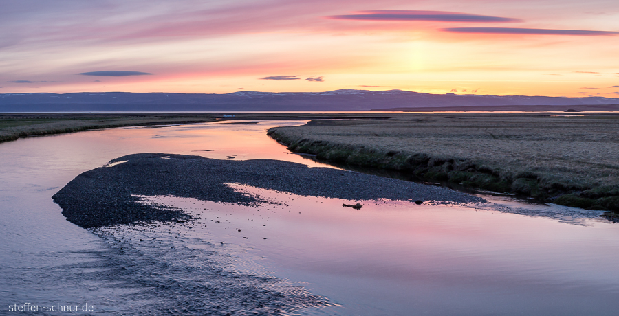 sunset
 Iceland
 river
