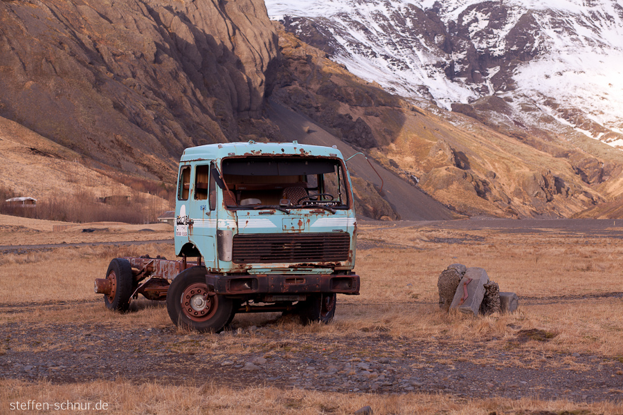 mountains
 Iceland
 truck

