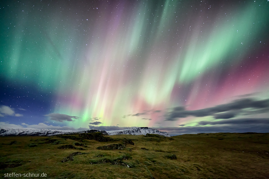 Iceland
 landscape
 Northern lights
