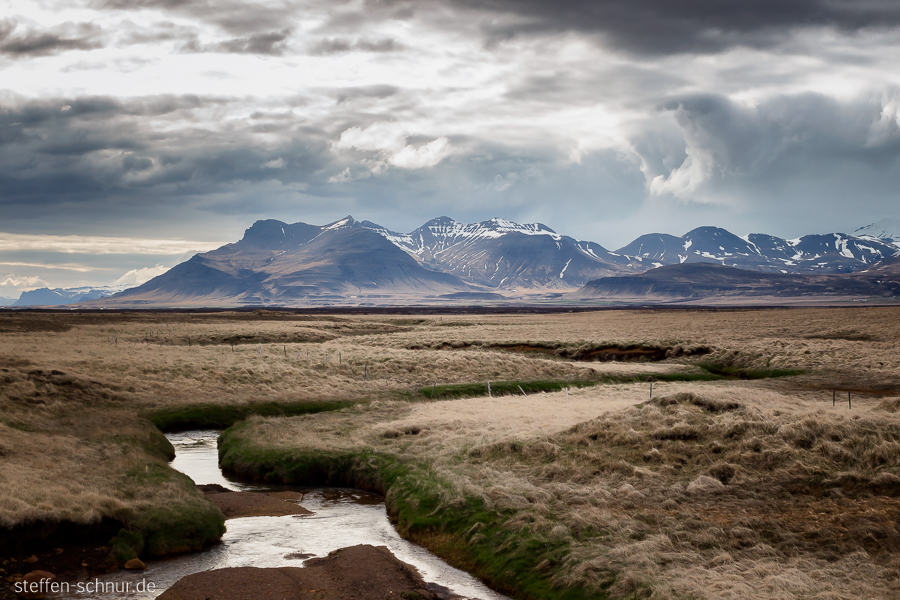 Iceland
 river
 landscape
 clouds
