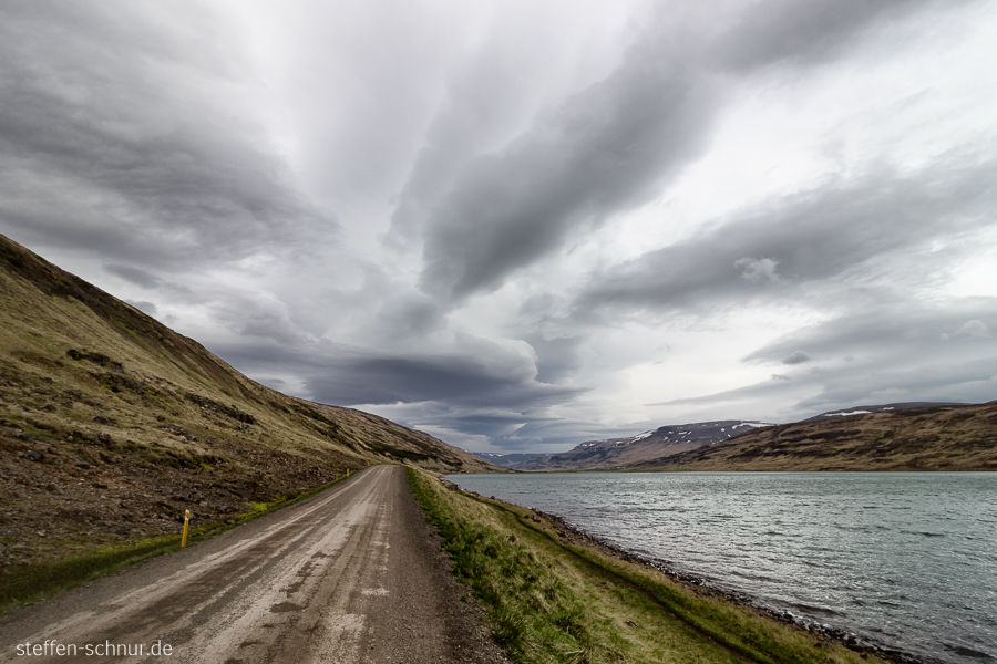 Haukadalsvatn
 Iceland
 street
 clouds
