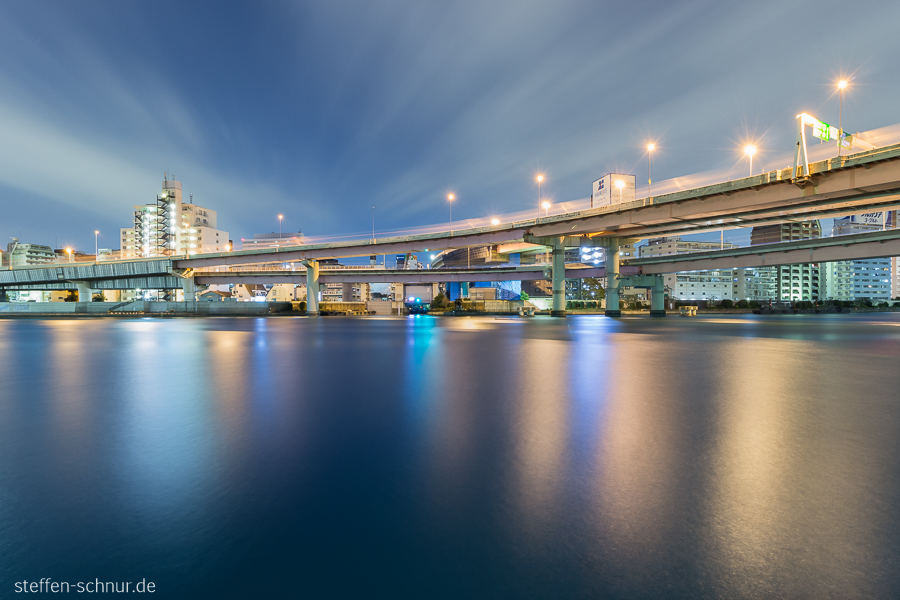 Tokyo
 Japan
 Bridge
 river
 night
