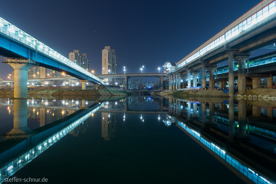 Seoul
 South Korea
 Bridges
 river
 night
 mirroring
