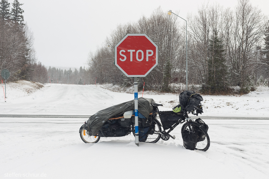 snow
 bike
 Sweden
 intersection
 winter
