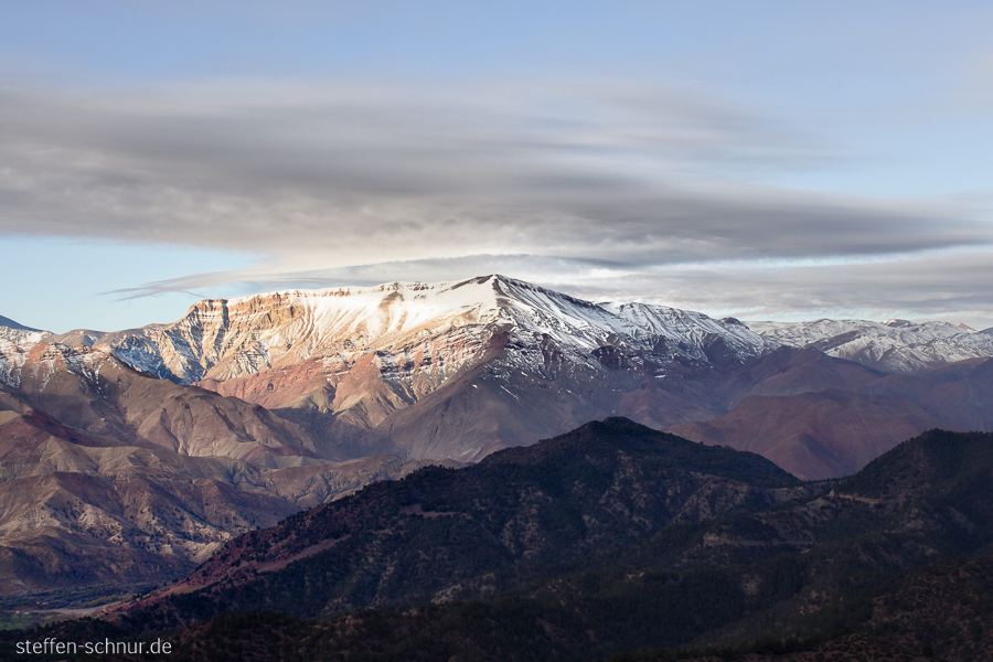 Morocco
 mountain top
 High Atlas
 cloud

