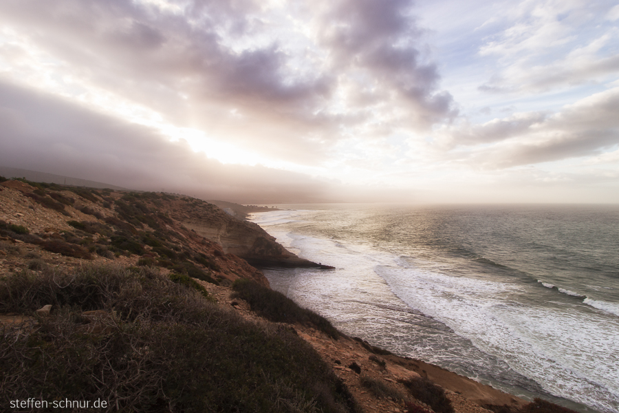 sunrise
 Morocco
 coast
 sea
 waves
 clouds
