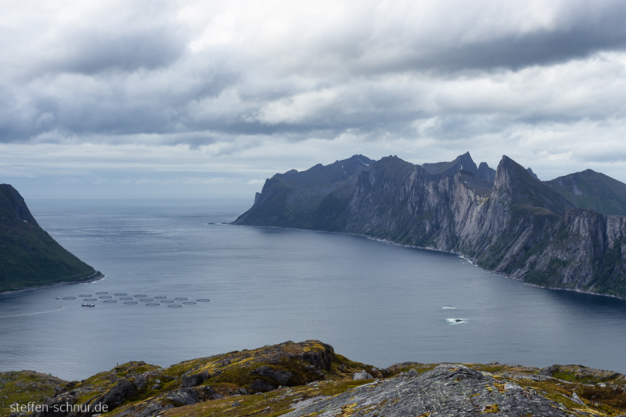Senja
 fjord
 mountains
 Norway
 from above
