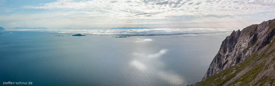Senja
 sea
 Norway
 panorama view
 sunlight
