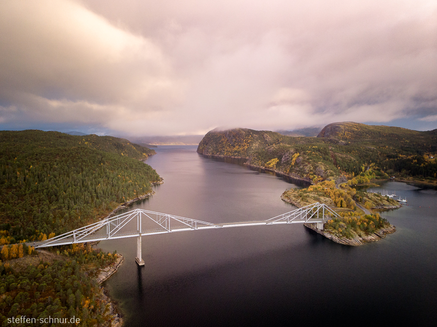 Trøndelag
 Bridge
 fjord
 aerial photograph
 Norway
