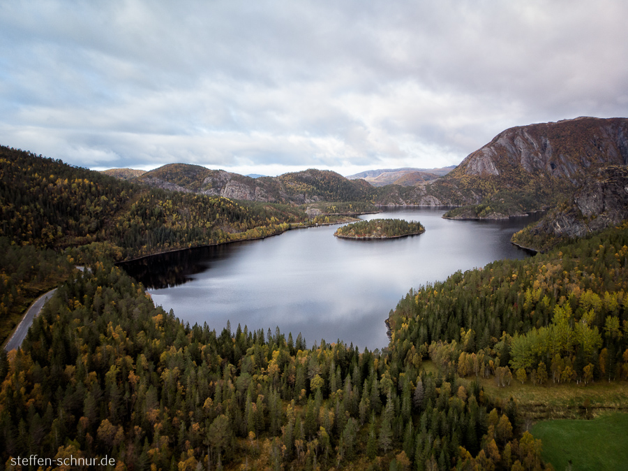 Trøndelag
 island
 aerial photograph
 Norway
 lake
