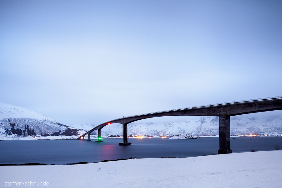 snow
 architecture
 Bridge
 E10
 fjord
 cold
 Lofoten
