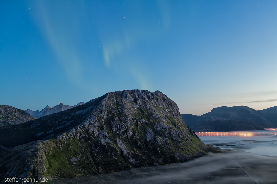 panoramic view
 Nordland
 Bridge
 main road
 lights
 Lofoten
 night
