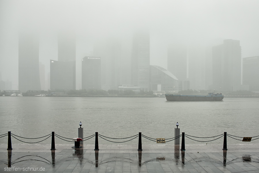 city skyline
 ship
 Shanghai
 China
 Confederation
 skyscrapers
 fog
