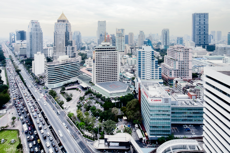 city skyline
 highway
 Bangkok
 Thailand
 skyscrapers
 street
 intercourse
