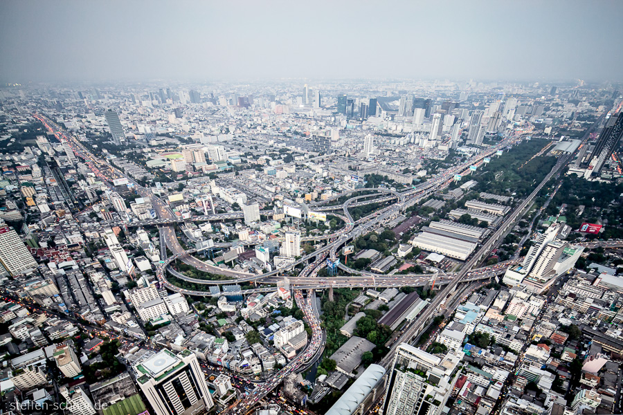 city skyline
 Bangkok
 Thailand
 metropolis
 High Street
 elevated view
